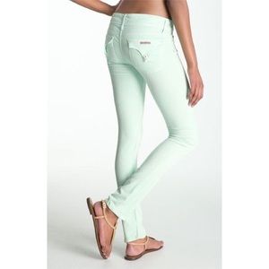 Hudson Collin Mint Green Skinny Jeans